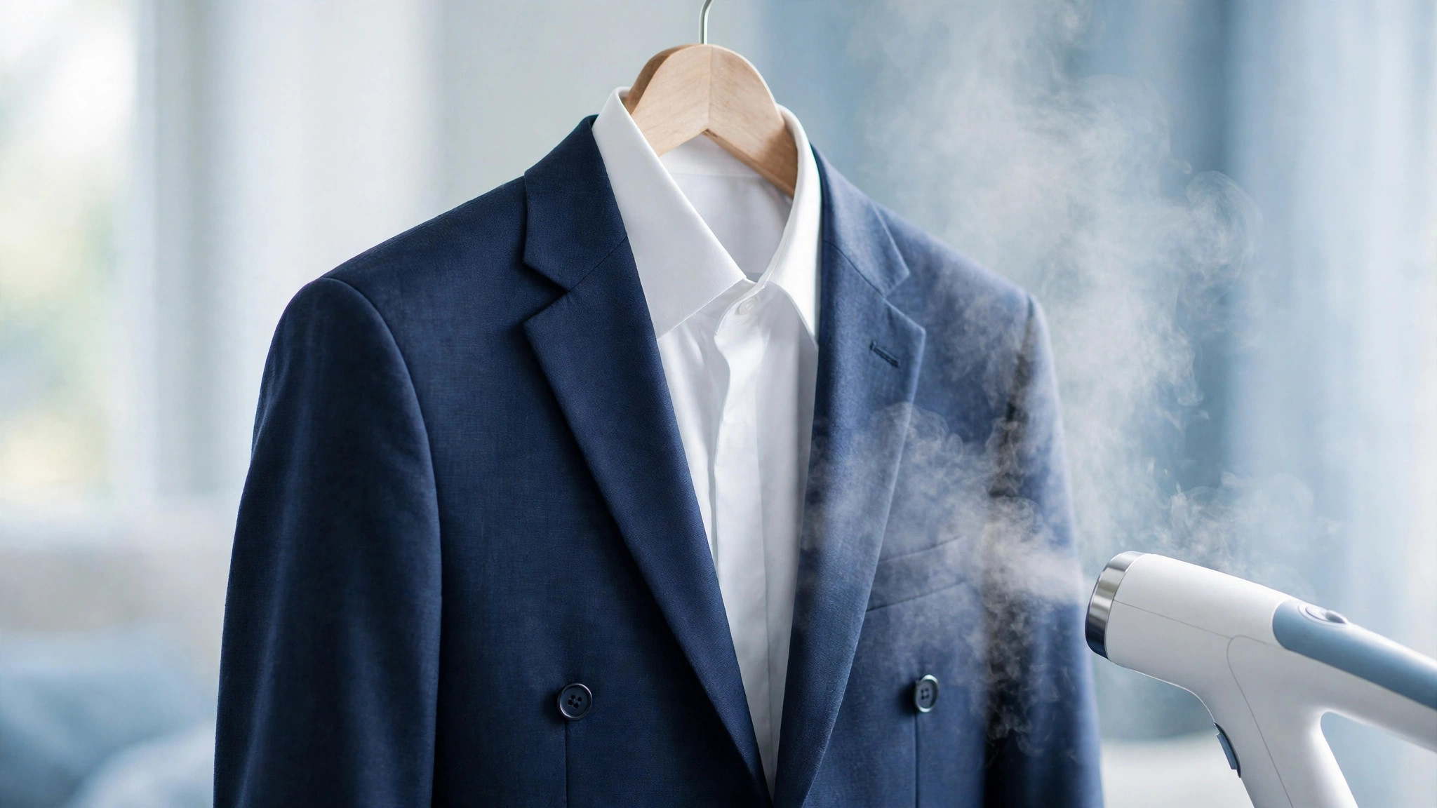 Perfectly pressed suit and shirt, WaterStone Cleaners garment care