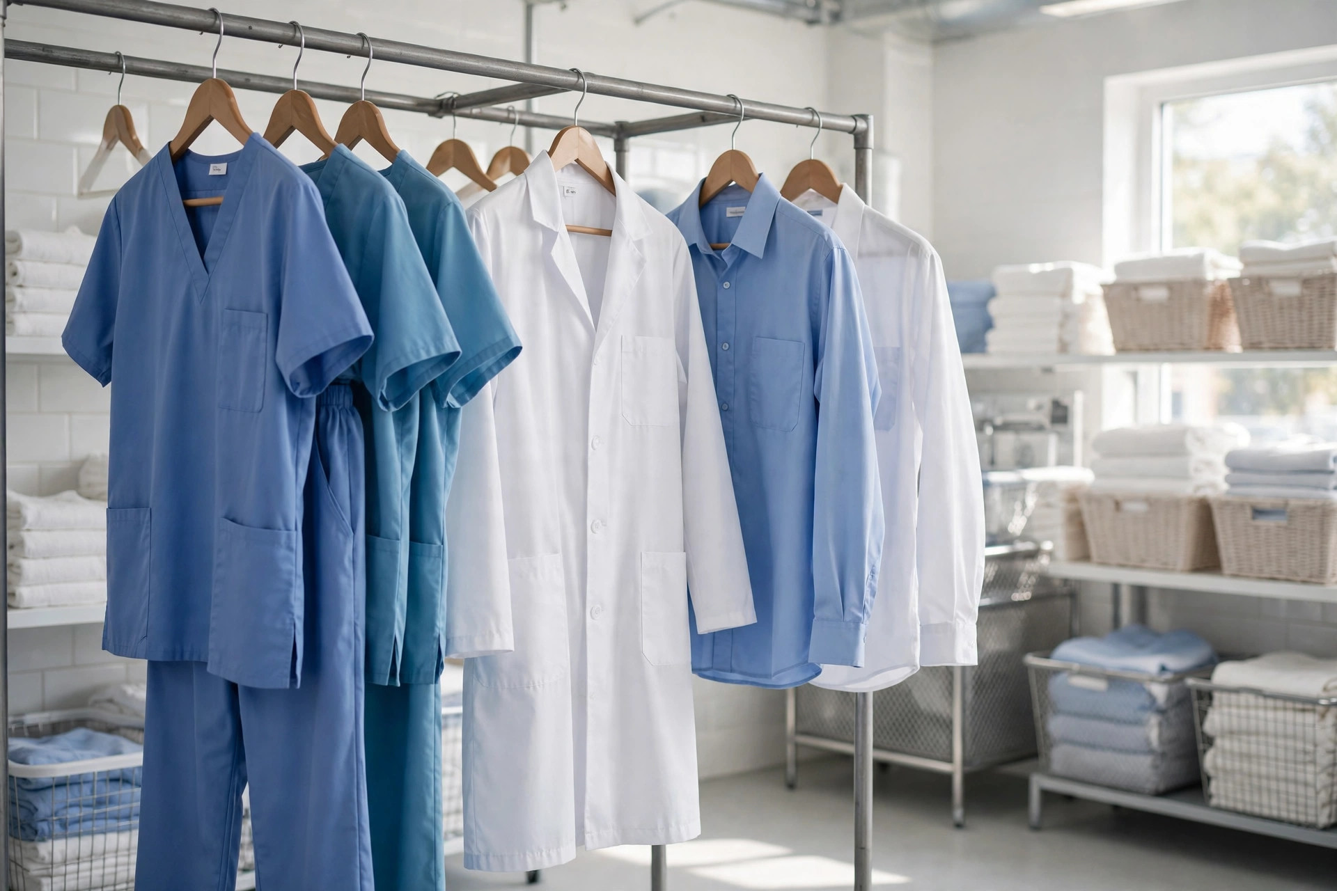 Freshly pressed uniforms, scrubs and lab coats at WaterStone Cleaners